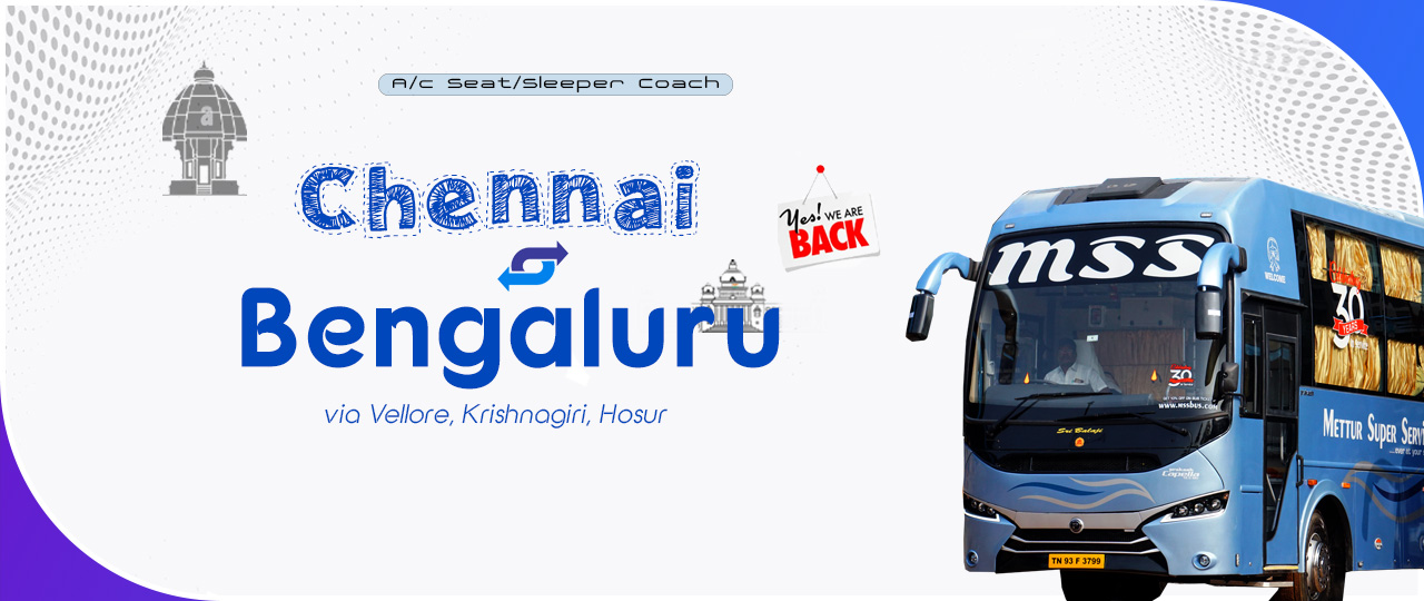 Book online bus tickets from Bangalore to Chennai
